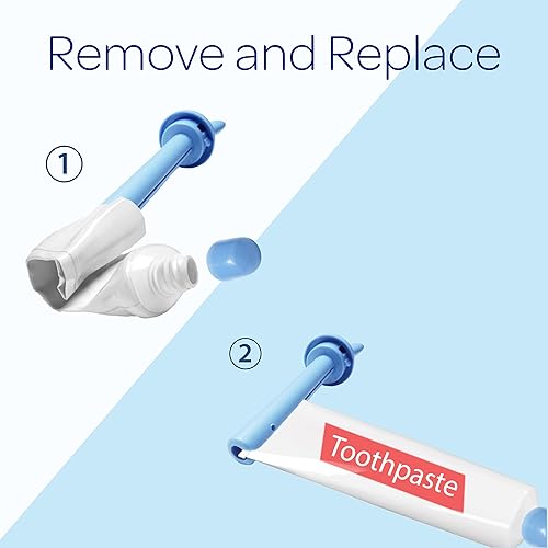 Miniatura 6 de Hikaru Exprimidor de pasta de dientes rodante con ventosa y tapa de silicona, reutilizable y ecológico, no más desperdicios sobrantes, ideal para