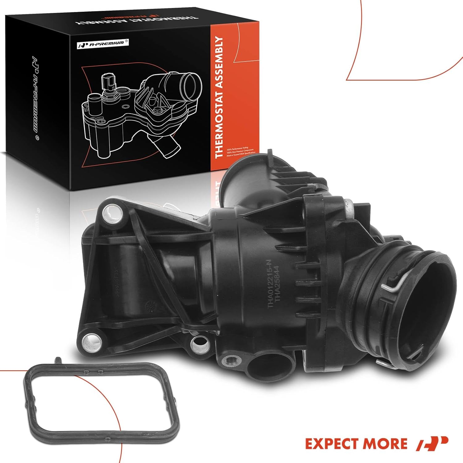 A-Premium Engine Coolant Thermostat Housing Assembly with Gasket Compatible with Mercedes-Benz C300 C350 CLS400 GLE350 GLK350 ML350 R350 SLK350 3.5L