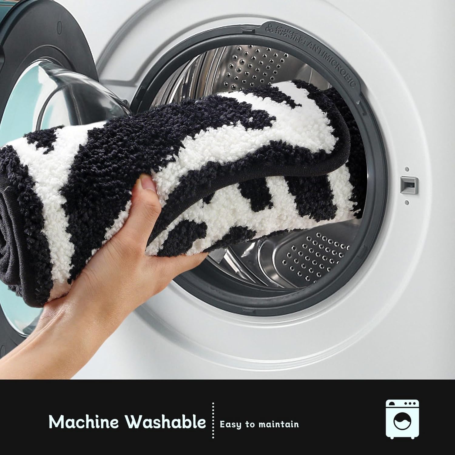 Spider Web Bath Mat 20x31 Inch Black, Soft and Absorbent Tufted Gothic Halloween Bathroom Rug Non Slip Washable, Gothic Bathroom Decor Rug Holiday Decorations