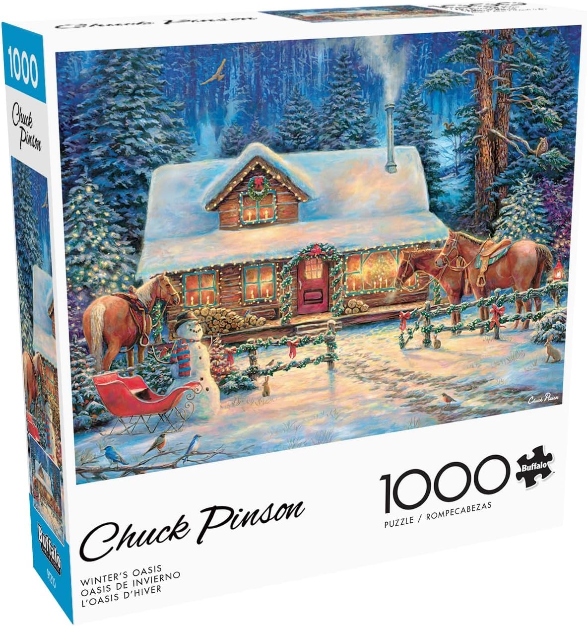 Buffalo Games - Chuck Pinson - Winter's Oasis - 1000 Piece Jigsaw Puzzle for Adults Challenging Puzzle Perfect for Game Nights - Finished Size 26.75 x 19.75