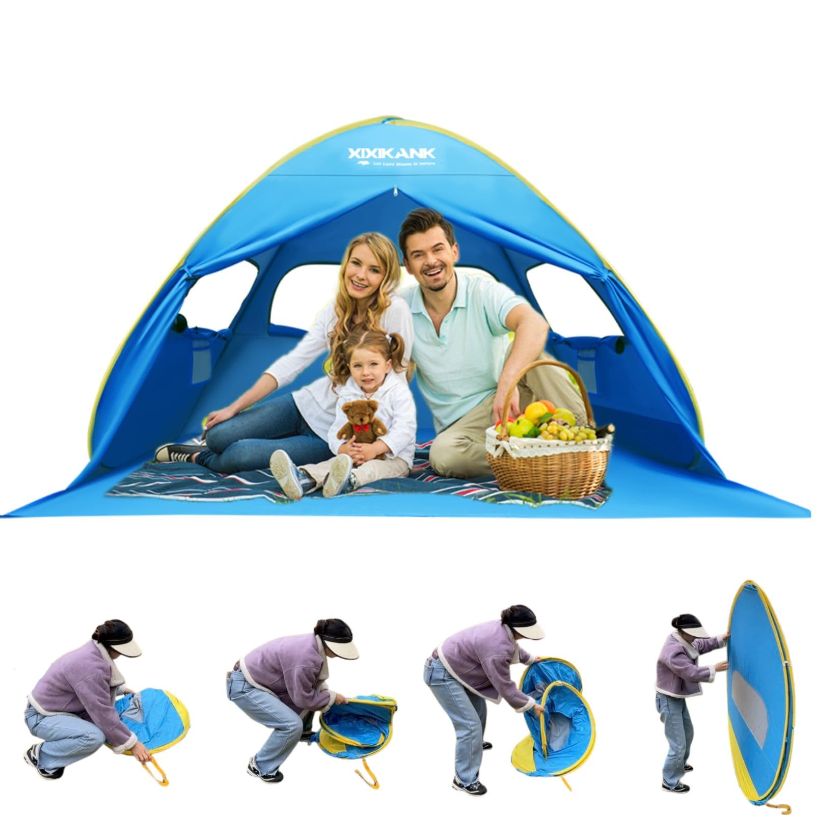 Amazon.com: XIXIKANK 2 Second Easy Setup Pop Up Beach Tent for 2-3