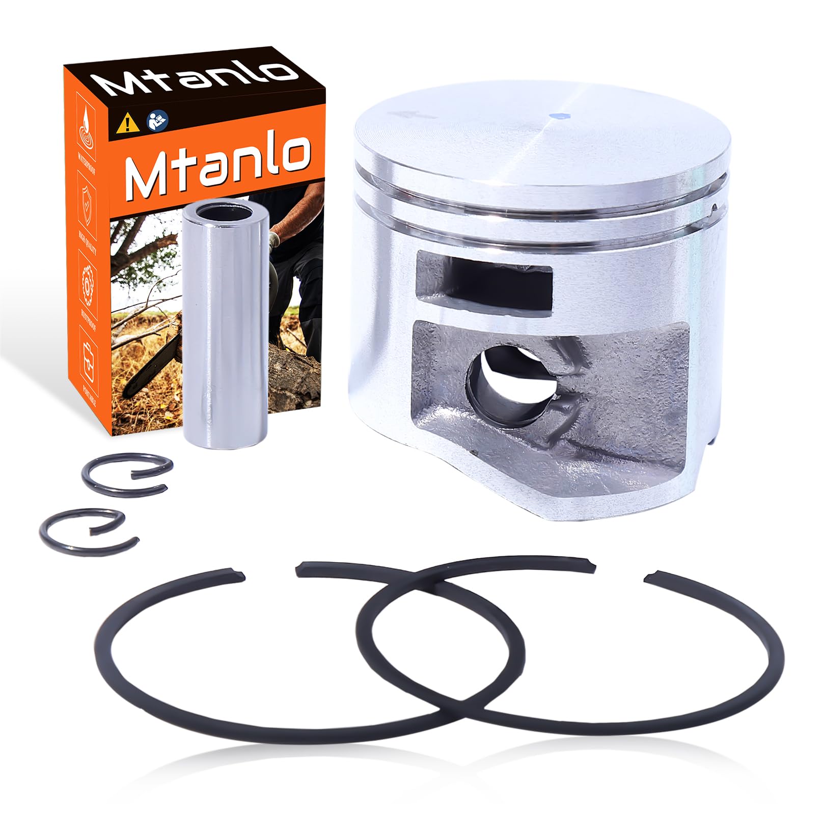 Mtanlo 44mm Piston Ring Pin Circlip For Stihl MS251 Chainsaw Part Replace 1143 030 2007, Piston, Pin, Ring, Circlip