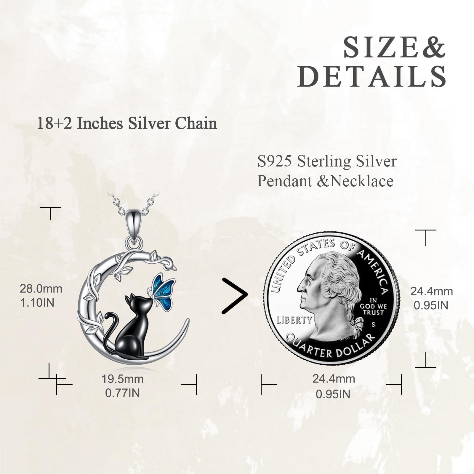 VONALA Katze Halskette für Frauen 925 Sterling Silber Schwarze Katze Halskette Blau Schmetterling Katze Schmuck Geschenke Geburtstag Geschenke für Frauen Katze Liebhaber Frau