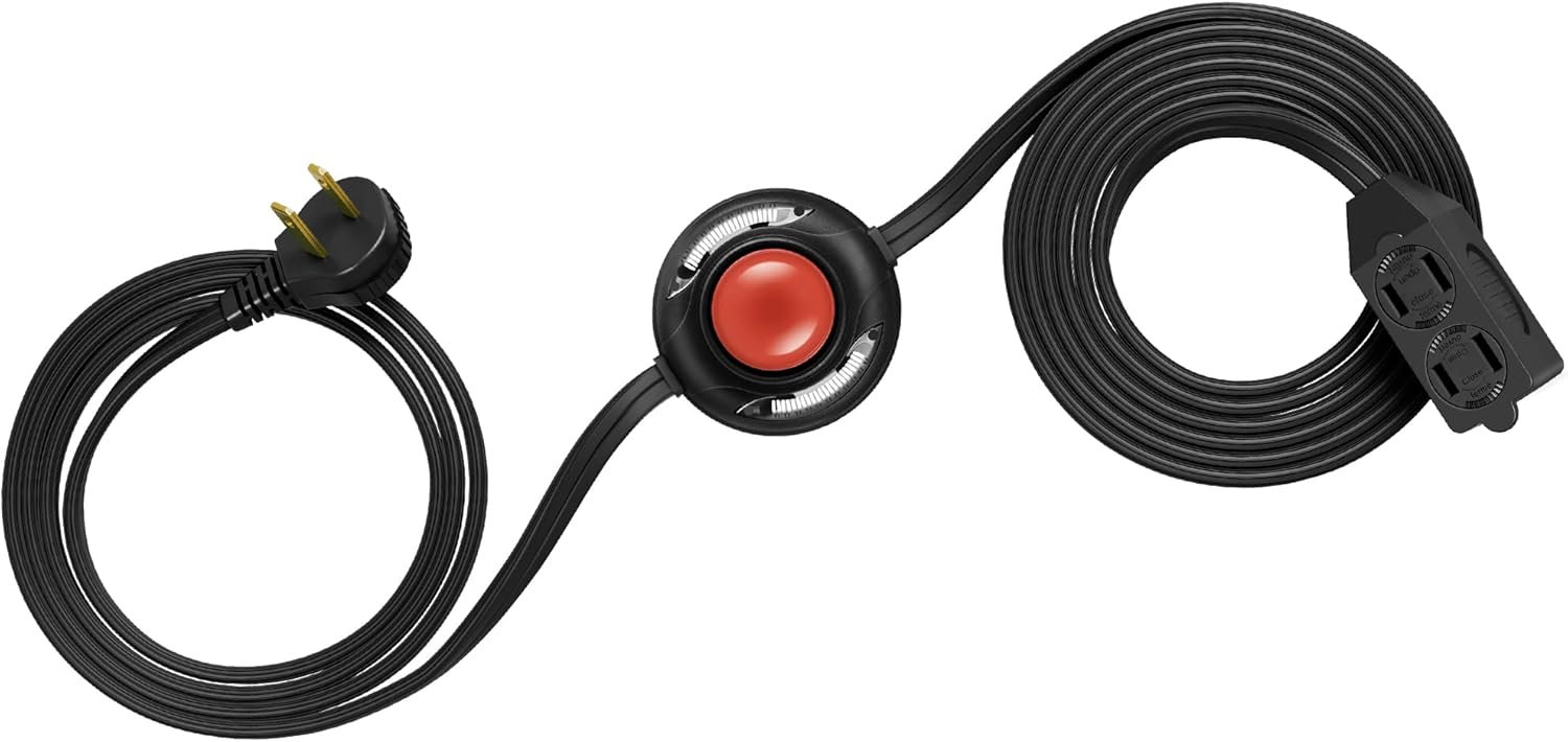 DEWENWILS 12 FT Extension Cord , ON/Off Foot Switch Power Cord, Angled