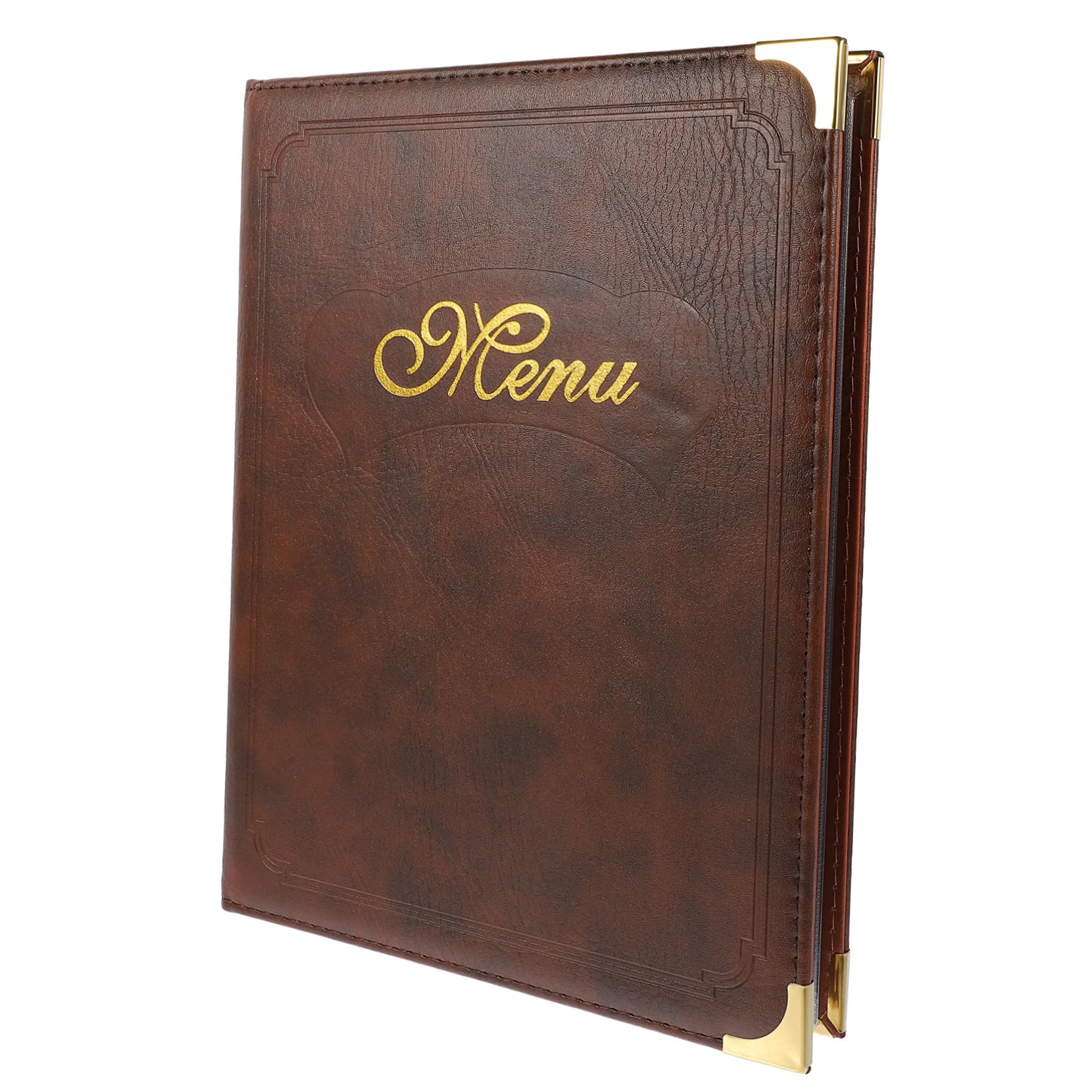 Support de menu résistant A4 cuir marron idéal pour les tables de bar - 8