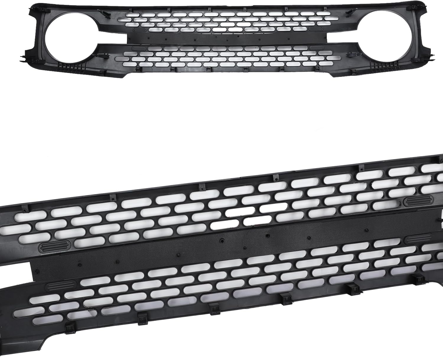 PENSUN Front Grille Fit For 2021-2023 Ford Bronco Grill Gloss Black W/Letters Bumper Mesh