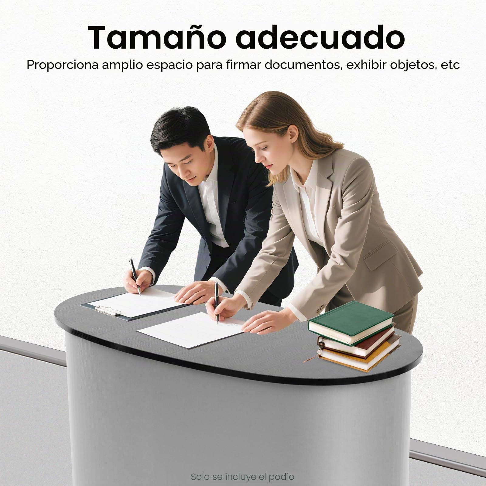 Mesita de recepción plegable con bolsa de transporte, 40 x 90 x 90 cm, para exposición promocional y reuniones de negocios (negro)