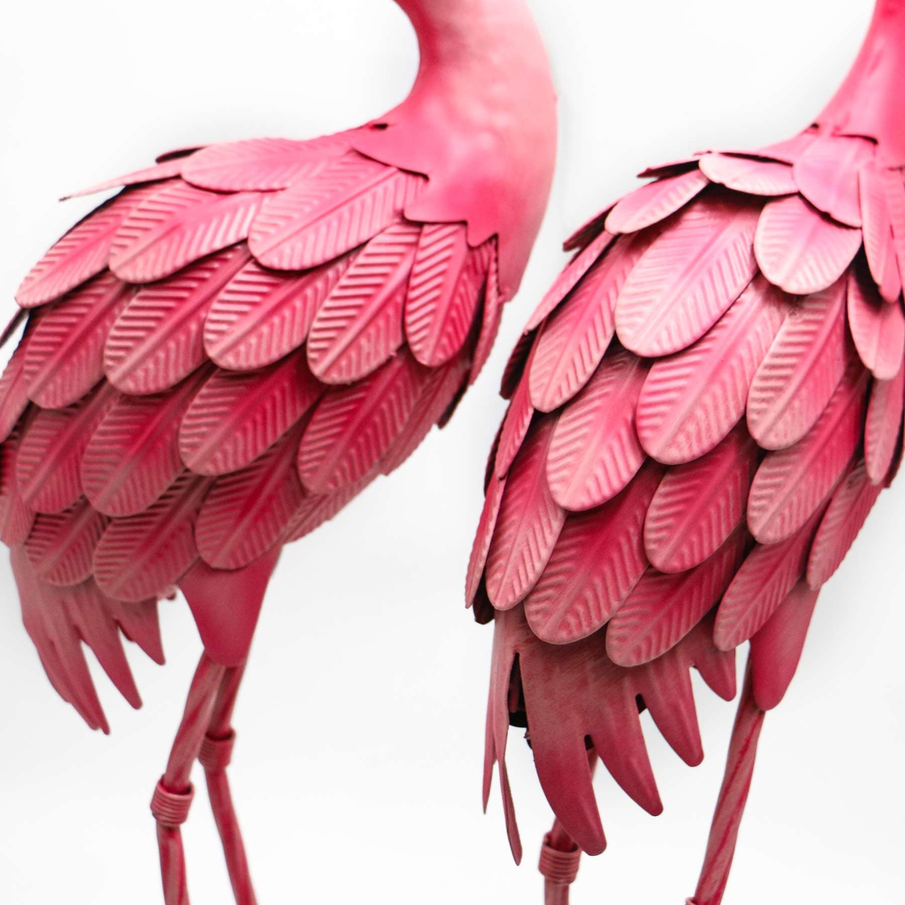 YOUKI Decoración de flamencos de metal para patio, flamencos rosados, estatuas de jardín, flamenco rojo, esculturas al aire libre para exteriores, hogar, patio, césped, decoración de patio, juego de 2