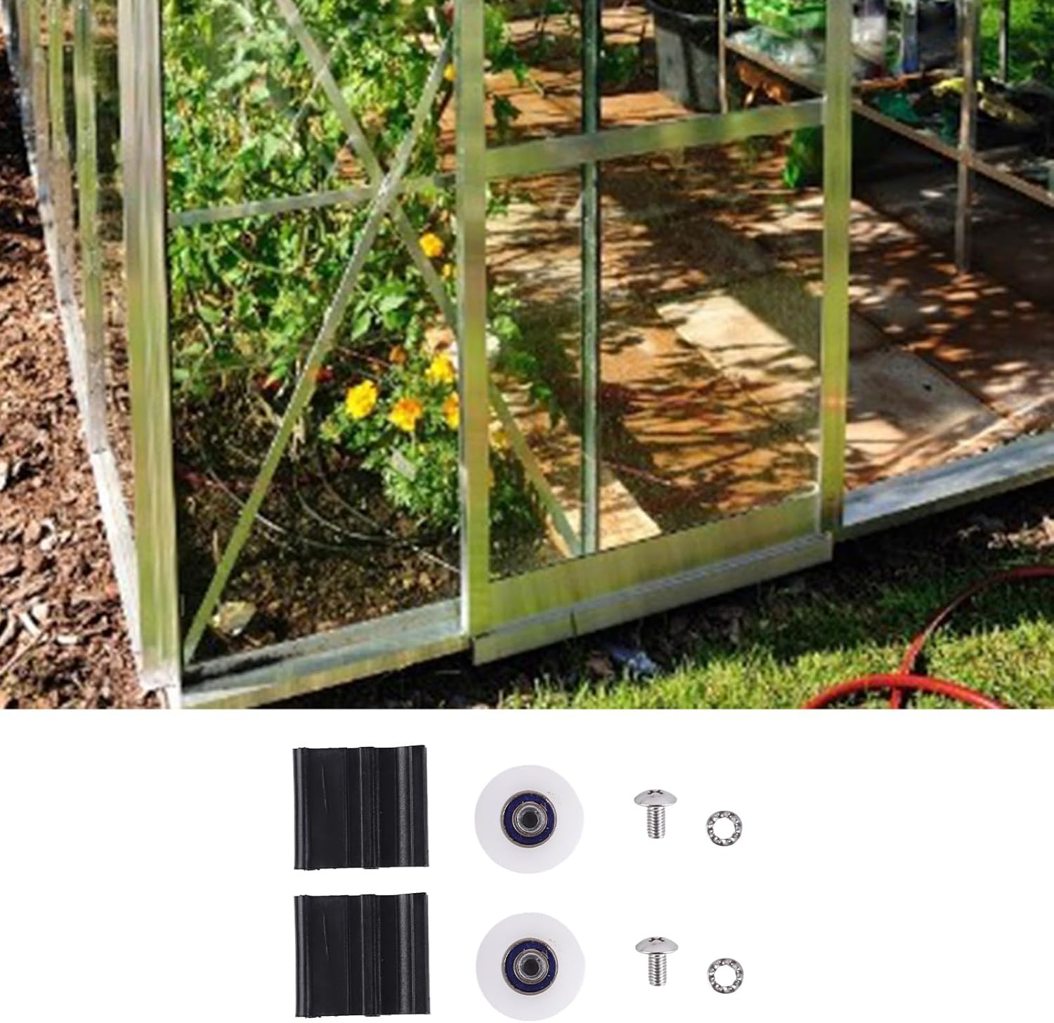 Greenhouse Door Wheel Replacement Kits, 22mm Sliding Screen Door Rollers Accessories Antiaging Nylon Replacement Kit for Shower Door Rollers Glass