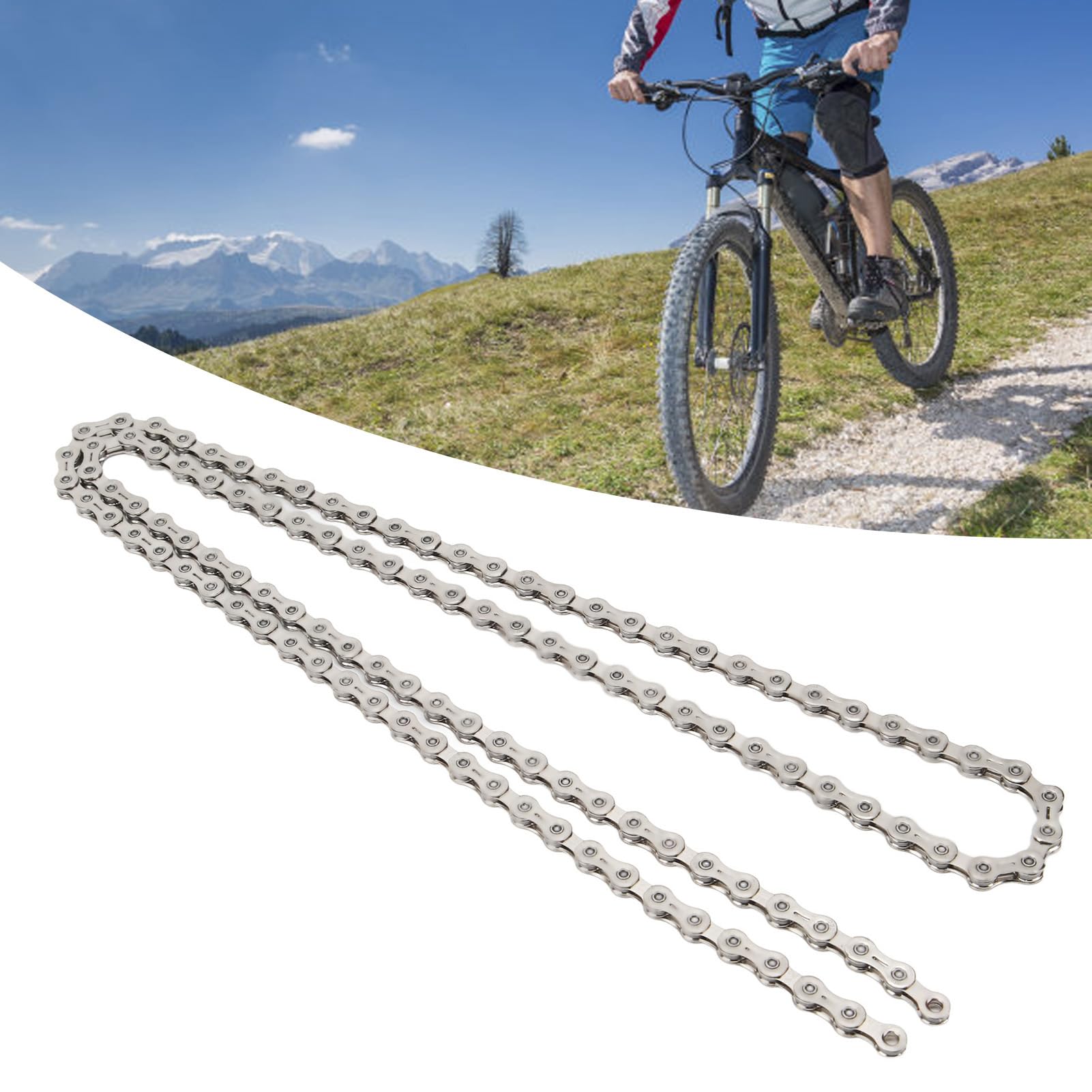 Catena per Bicicletta, Catena a 11 velocità Resistente Agli Urti Argento Ultraleggera per la Riparazione