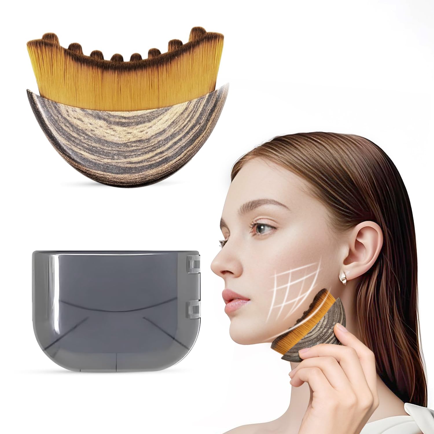 Brosses lymphatiques pour le visage, Brosse pour le contour du visage lymphatique, pour le visage, le menton et la mâchoire
