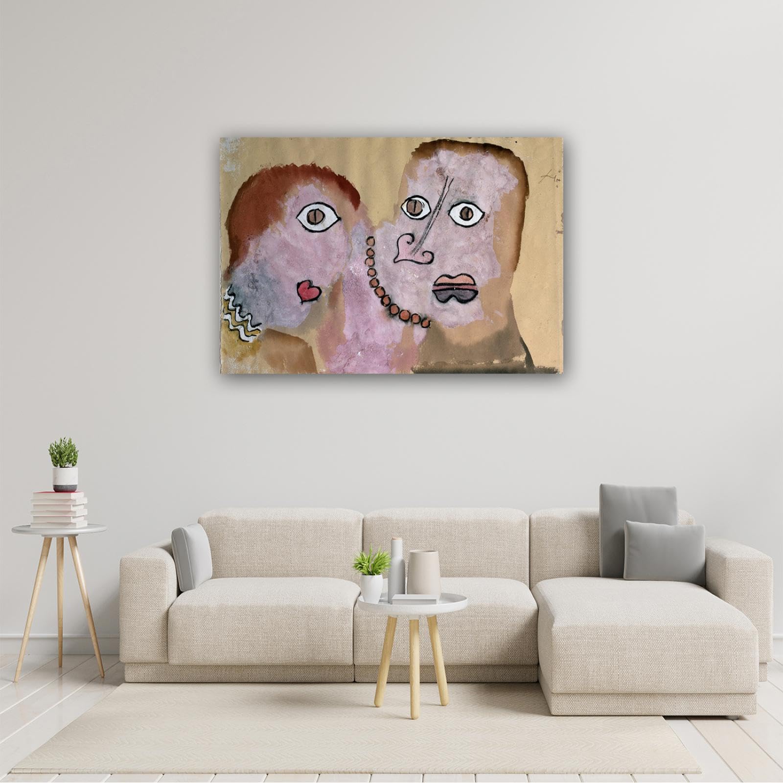 Stampa su tela famosa "La collana" - immagine su tela - Riproduzioni di dipinti astratti - Quadro da parete su tela per decorazione ufficio 50 x 70 cm / 19.6x27.5in cornice interna