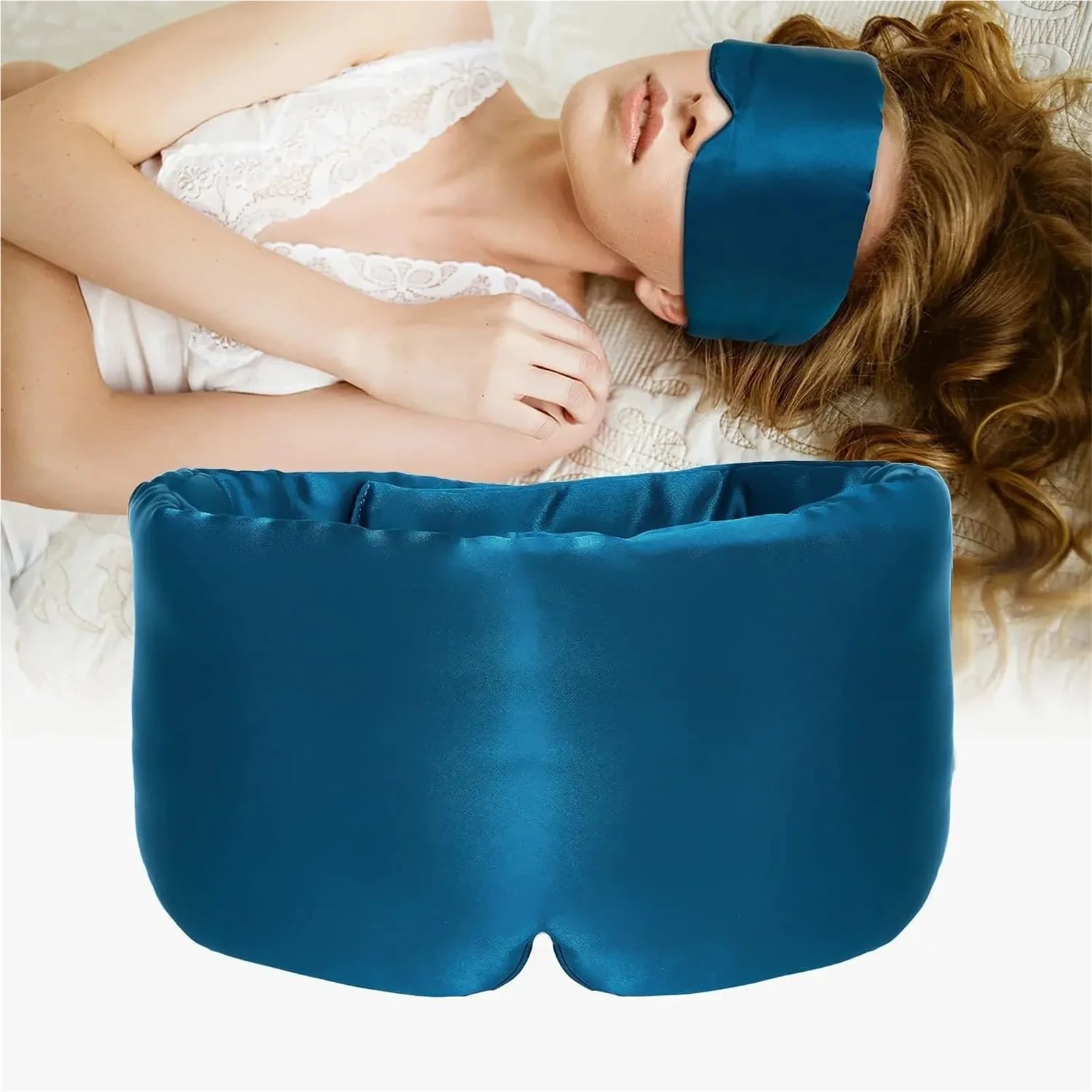 Lot de 2 masques sommeil en soie mûrier, cache-yeux, portable for voyage, for sieste, bandeau doux et lisse Pour Dormir, Les Siestes(Sliver)