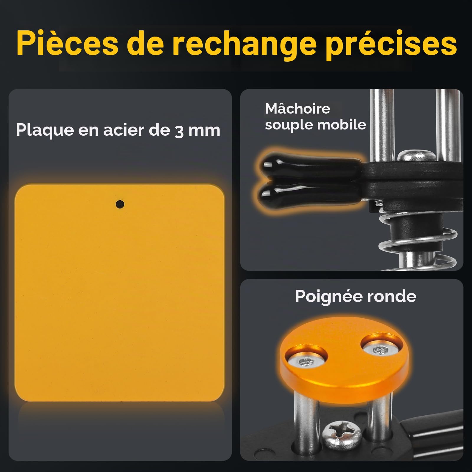 TOOLOUR ClampRex Troisième main pour makers – 3eme main soudure compacte avec pinces doubles,10 x 10 x 0,5 cm, base magnétique, sans retour ni marques – pour circuits, câbles, composants.