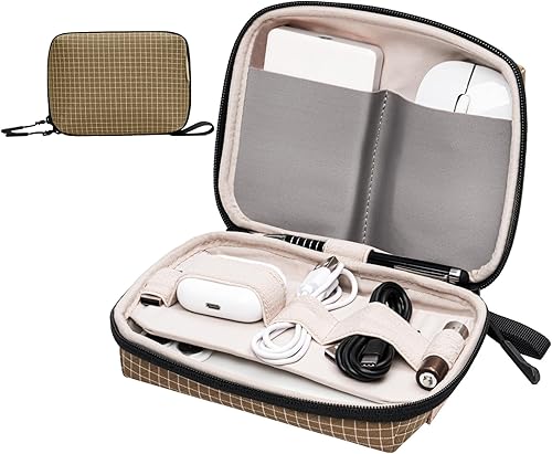 Miniatura 9 de SIMTOP Funda organizadora de electrónica pequeña, funda de viaje portátil para cable, cargador, teléfono y auriculares, almacenamiento de cable