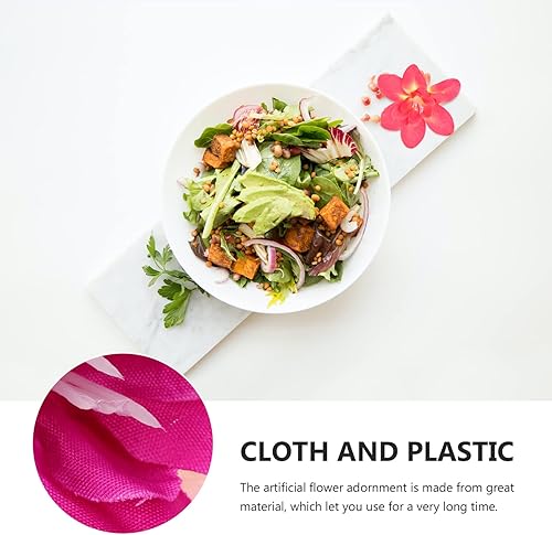 Miniatura 4 de BESTonZON 20 piezas de decoración de platos artificiales para sushi y sashimi, decoración de platos fríos con adornos de plantas multiusos, rosa,