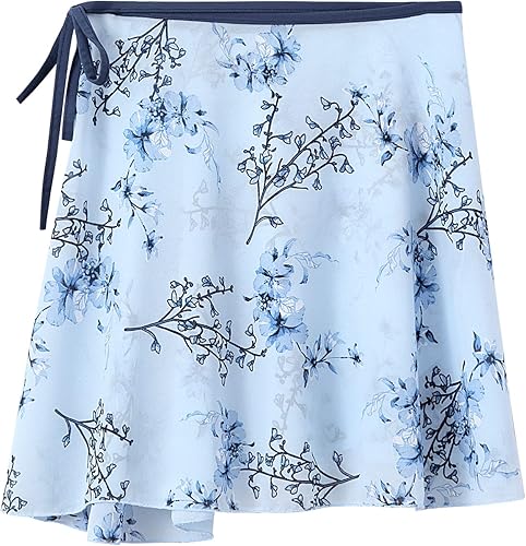 Miniatura 2 de Lanbodance Falda cruzada de ballet para niñas y mujeres, falda de baile de gasa