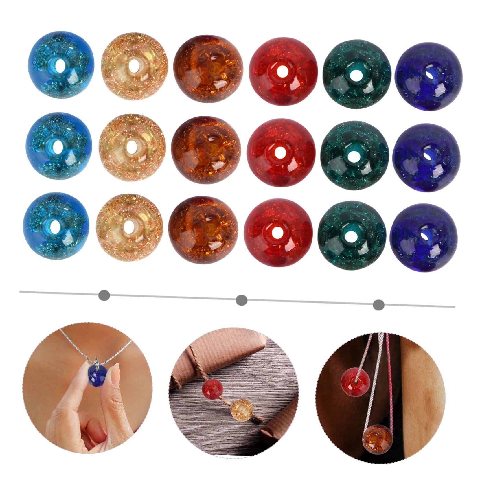 EXCEART 210piezas Perlas De Vidrio Sueltas Para Materiales Para Collares y Pulseras Perlas Redondas De Accesorios Creativos Para Joyería