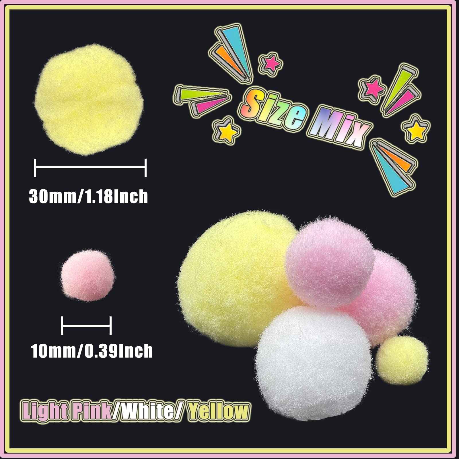 小物 pompom Amazon.com: 130Pcs Colorful Pompoms,Assorted Sizes and Colors