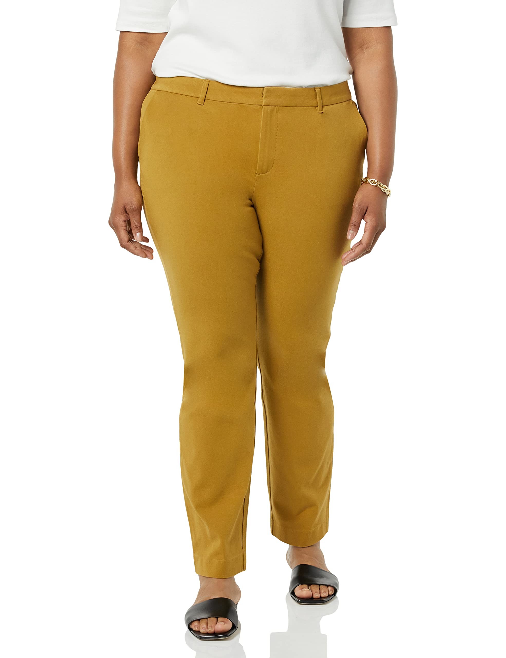 Amazon Essentials Donna Pantaloni Bielastici A Gamba Dritta Intera