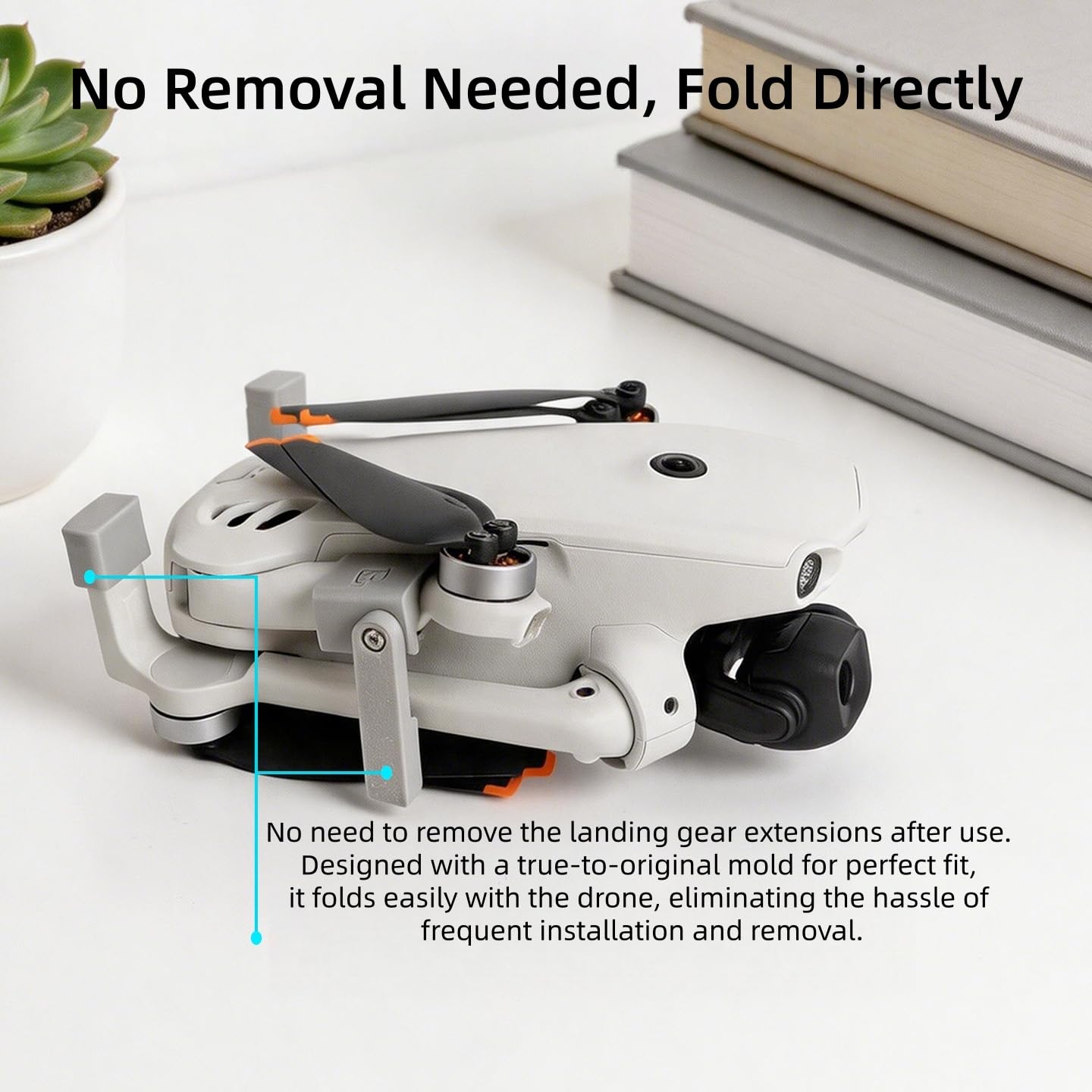 Train d'atterrissage compatible avec drone DJI LITO 1/X1, pieds extensibles de hauteur pliables, pieds de protection résistants aux rayures (trépied arrière)