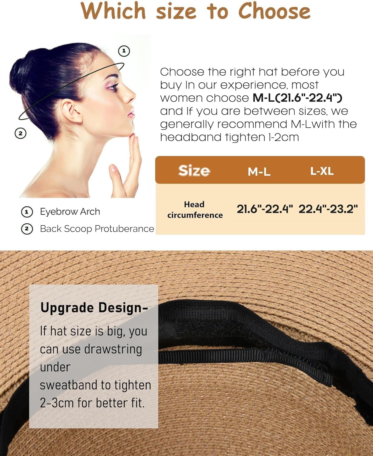 FURTALK Womens Beach Sun Straw Hat UV UPF 80+ Travel Foldable Brim Summer UV Hat - Image 6