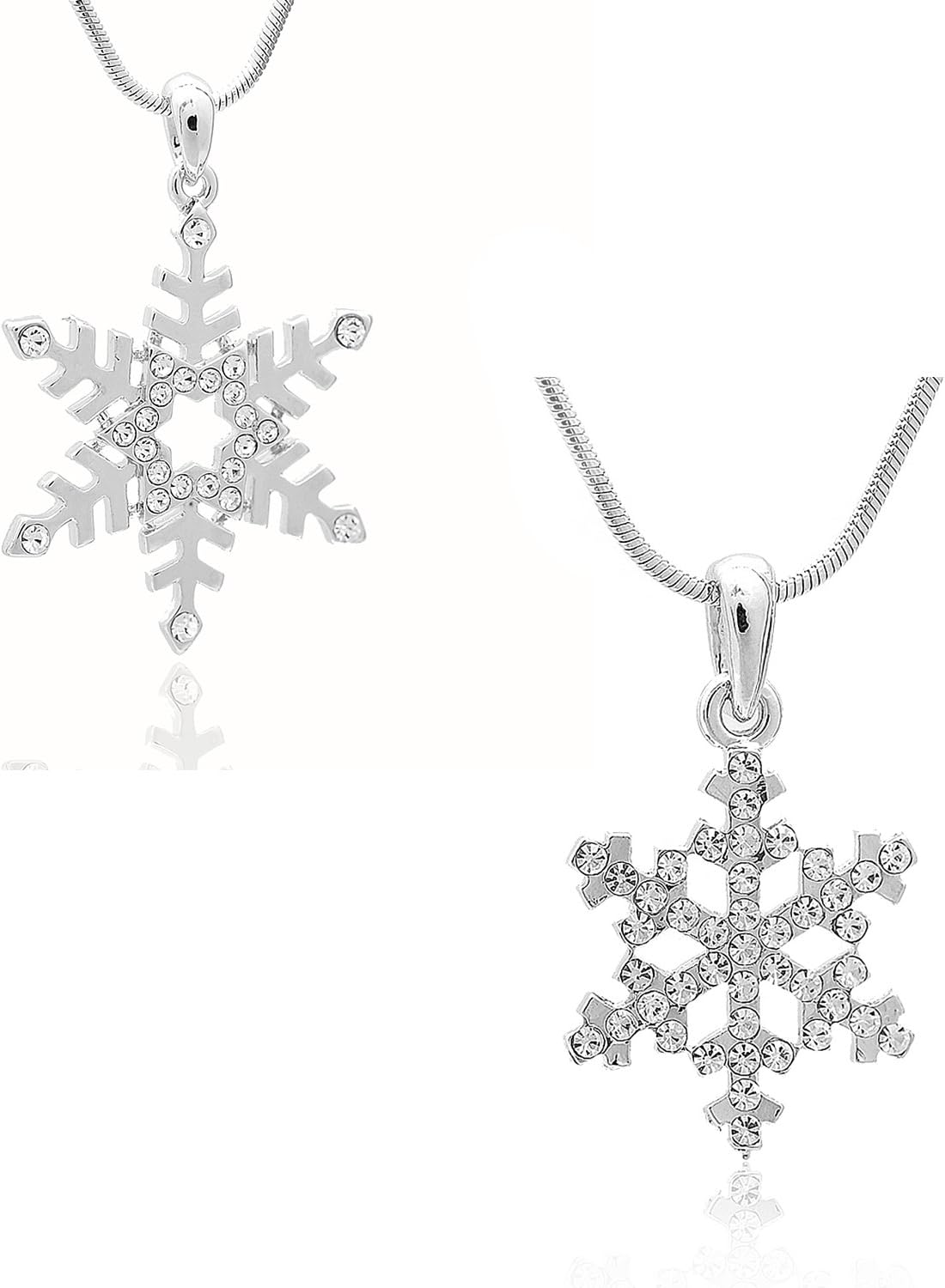 Silver Plated Crystal Snowflake Necklace