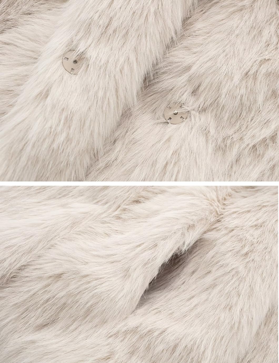 Women's Lapel Faux Fur Jackets Winter Warm Long Sleeve Coats Open Front Fluffy Outerwear - Image 6