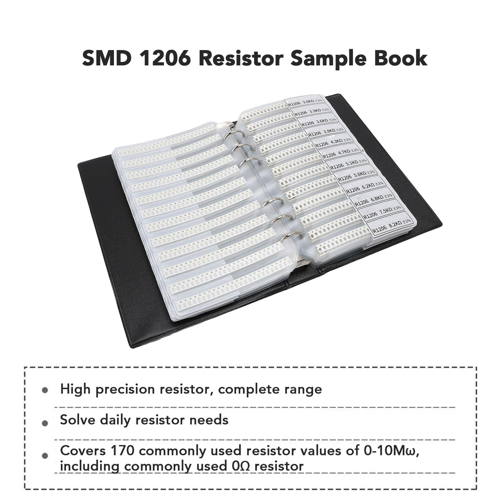 1206 serie SMD Resistore Kit 1% Accuratezza 170 Valori Capacità Esempio di Libro 50 ogni assortimento di componenti elettronici Set per esperimento di laboratorio professionisti