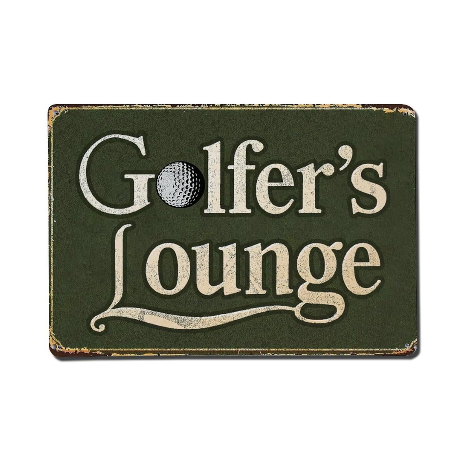 Golfer's Lounge Sign Pattern Print Vintage Tin Sign Retro Metal Wall Decor Metal Poster, Home Bar Garage Farmhouse Cafe Wall Art Decoration 8x12Inches