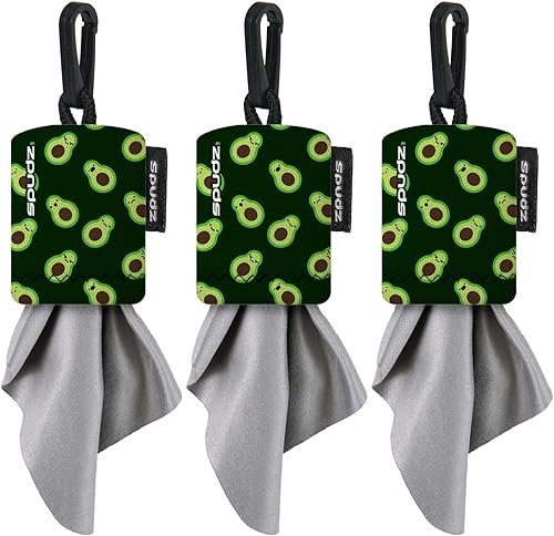 Miniatura 41 de SPUDZ Limpiador clásico de lentes de microfibra, bolsa con clip, lavable, para binoculares, visores, gafas, pantallas, unicornio pastel, 6 x 6