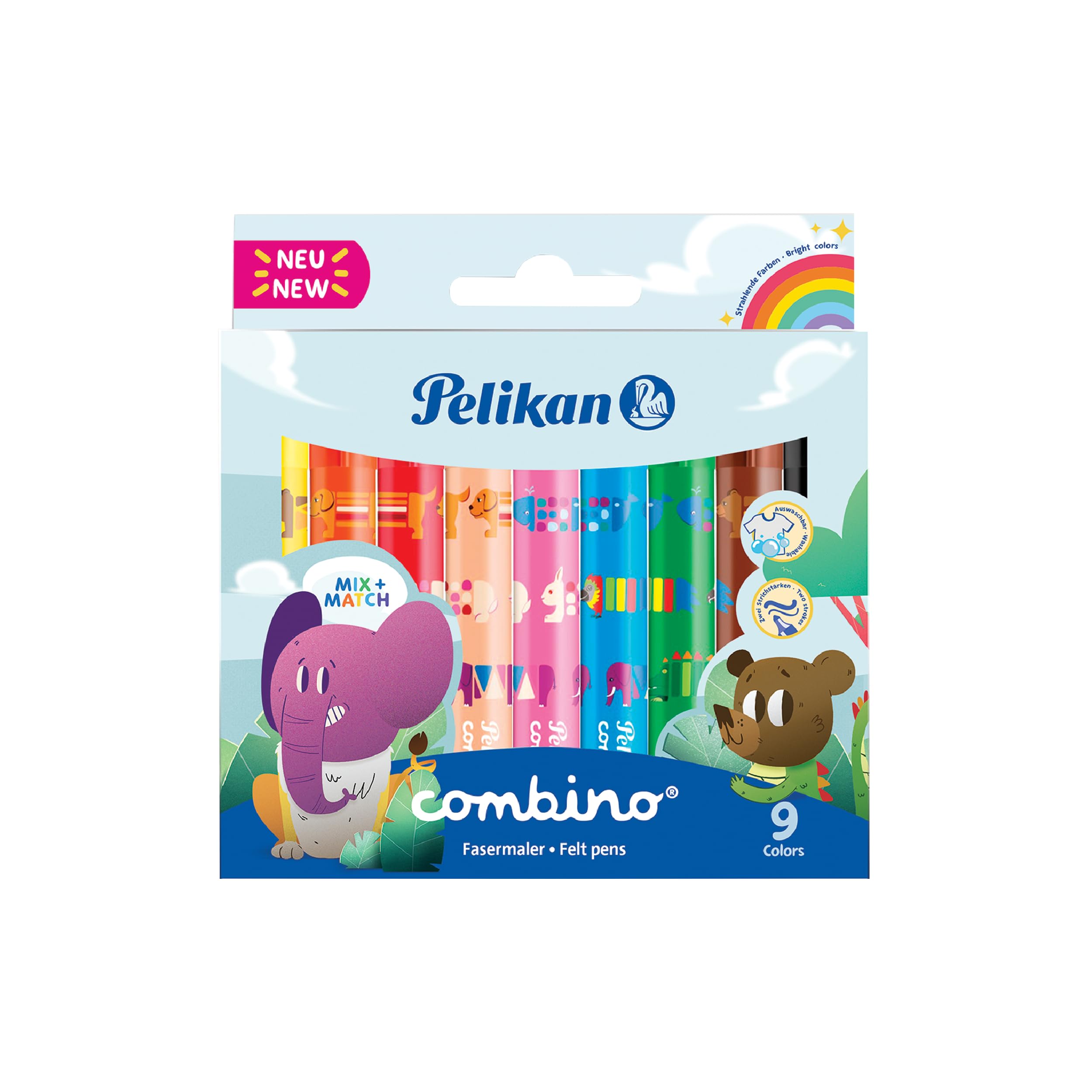 Pelikan Fasermaler, Combino, 9 Stück (1er Pack)