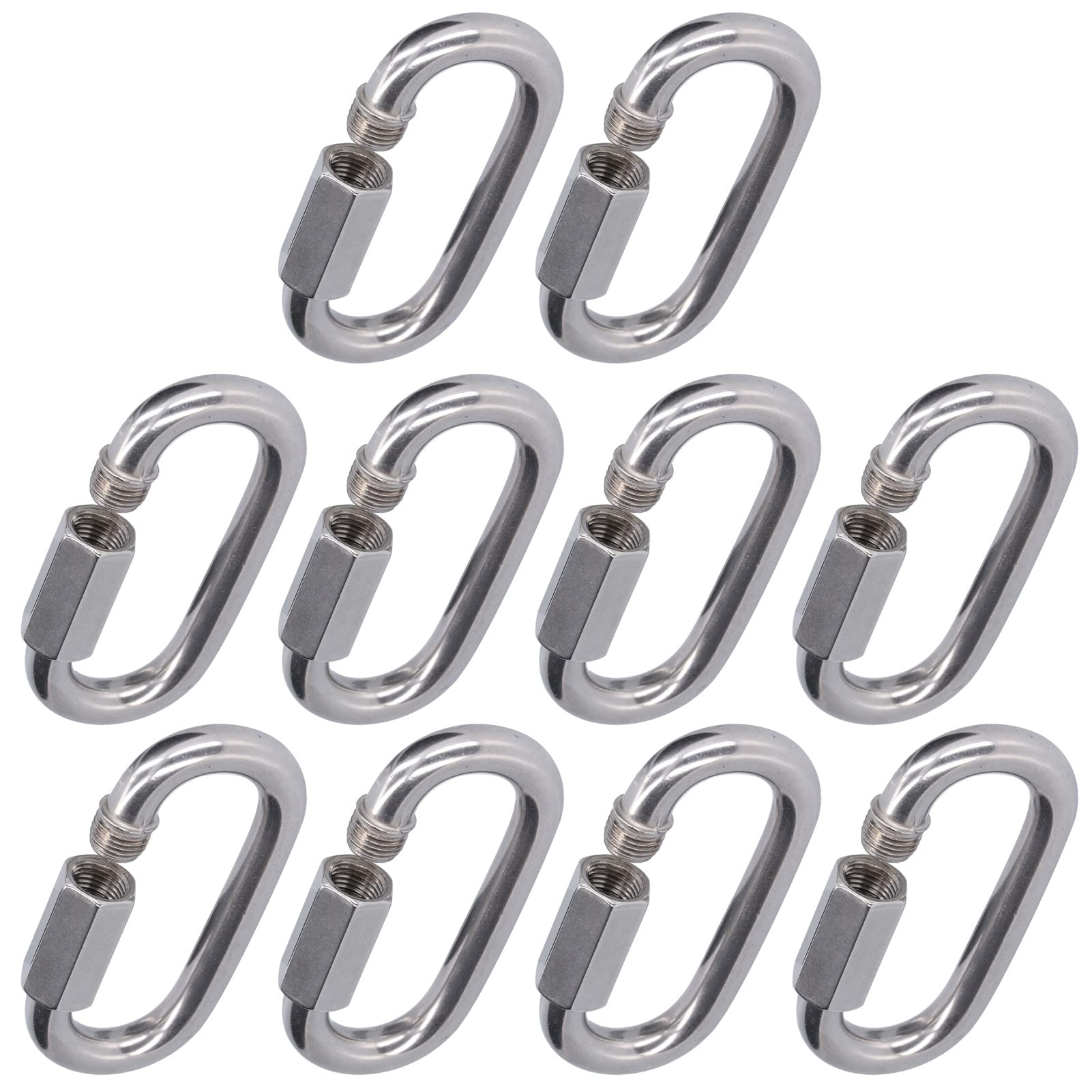 Maillons Rapides en Acier Inoxydable M4, 10 Pièces Connecteur à Vis