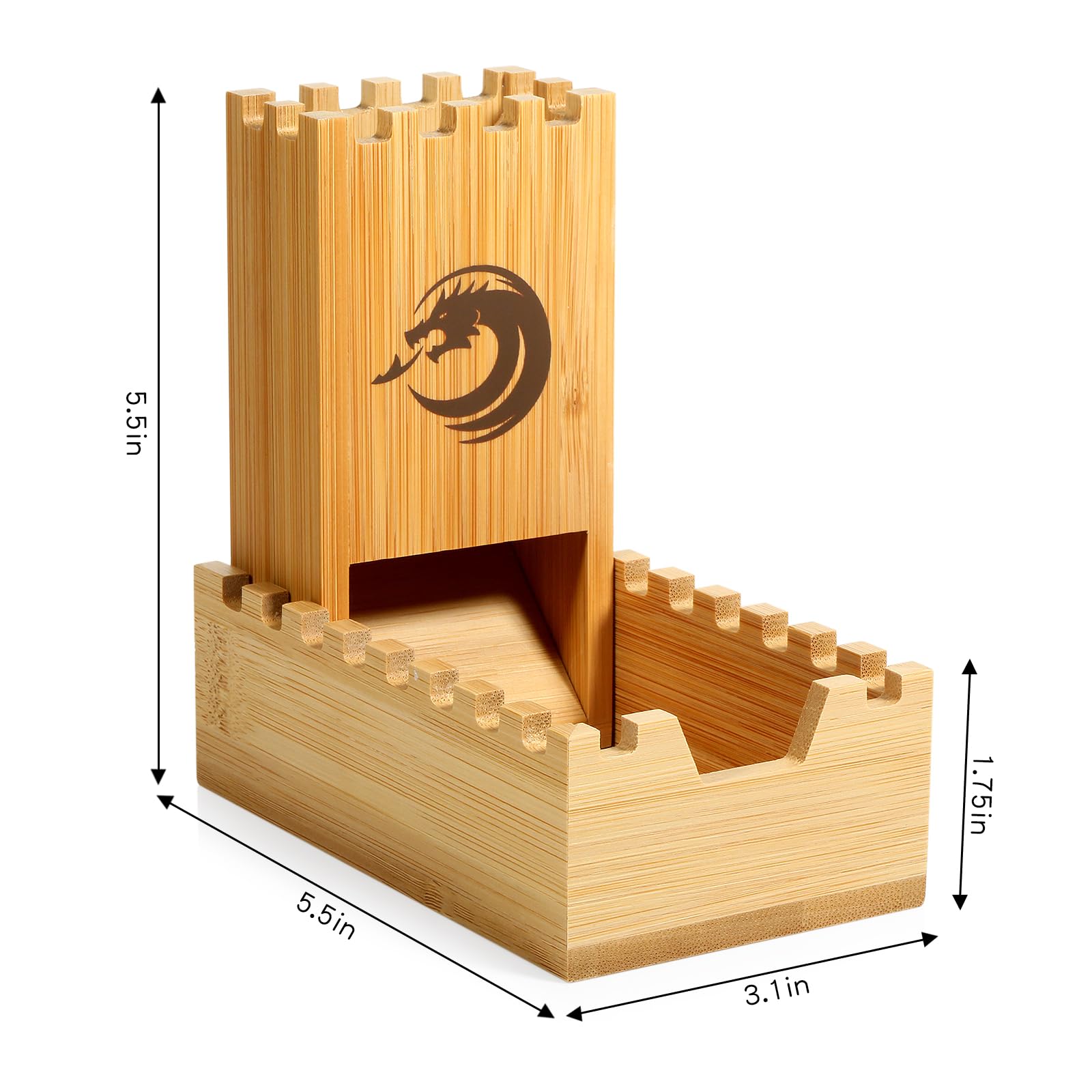 DNDND Bamboo Folding Dice Tower for Dungeons and Dragons D&D Tabletop Game and RPG Games (Skull), 4.45cm x 8.89cm x 14.02cm - Image 2