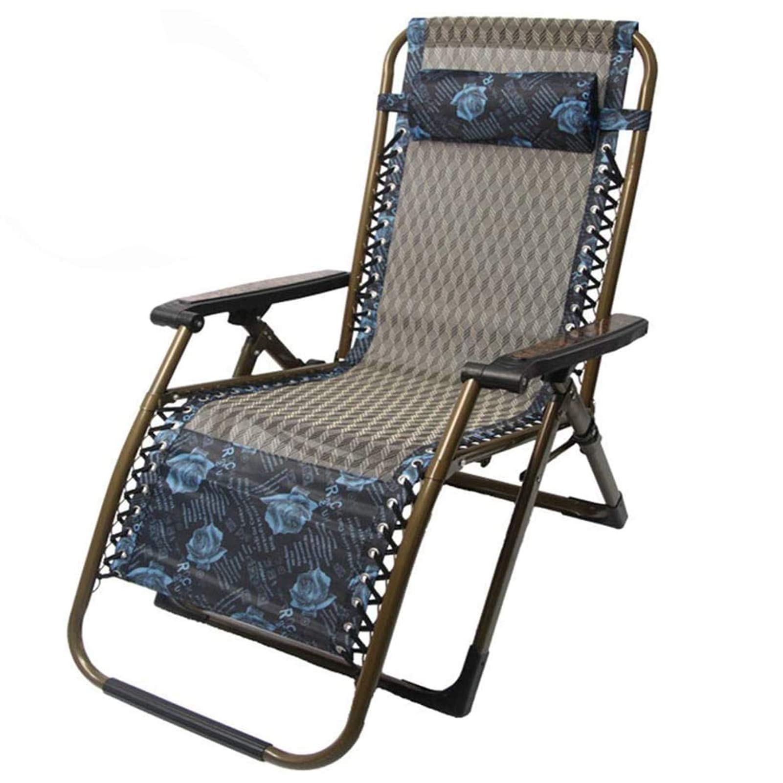 Chaise longue inclinable sans gravite portable et reglable bleue