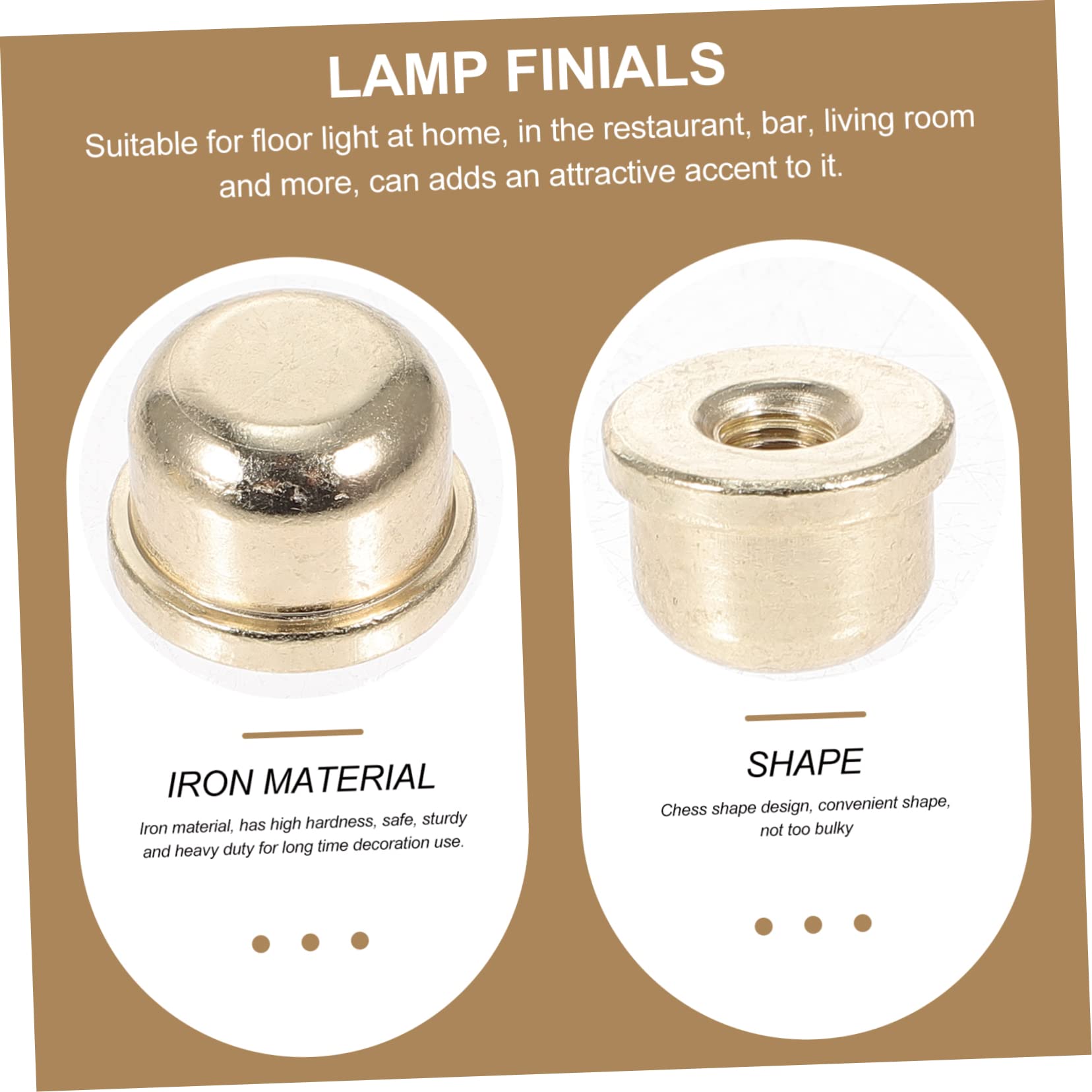 Housoutil Practical Lampshade Knobs – 2-Pack Black Zinc Alloy Finials For Table & Floor Lamps, Easy To Install Threaded Light Screw Caps