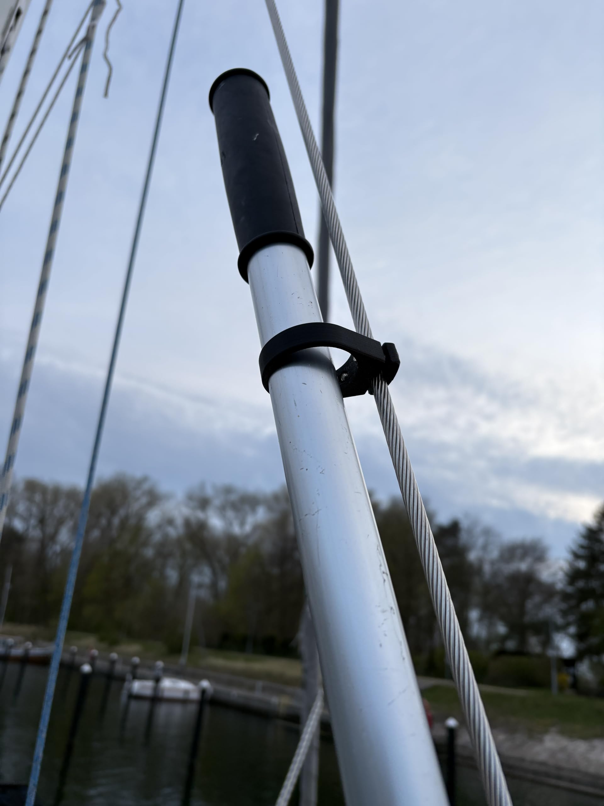 Generisch Bootshakenhalter für Wanten 5-10 mm, Bootshakenhalterung, Wantenhalterung, Halter für Bootshaken, Carbon