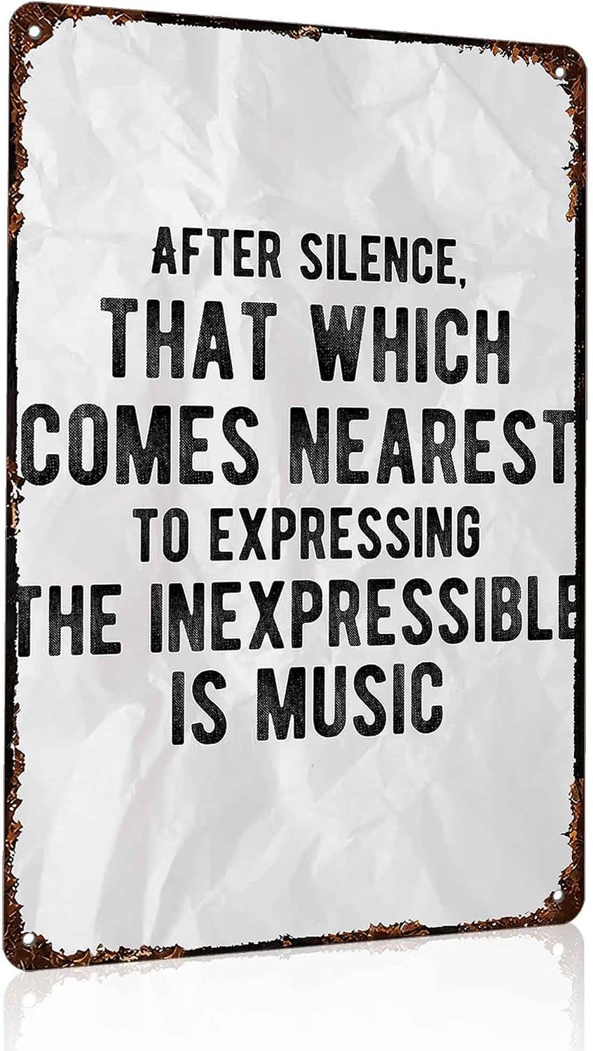 After Silence Music Quote Vintage Metal Signs 8x12 Inch