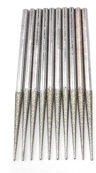 Grinding And Polishing Head 10Pcs 3mm Shank Grinding Rods Mini Drill Diamond Grinding Head Needle Engraving Carving Polishing Glass Jade Stone Drill Bit
