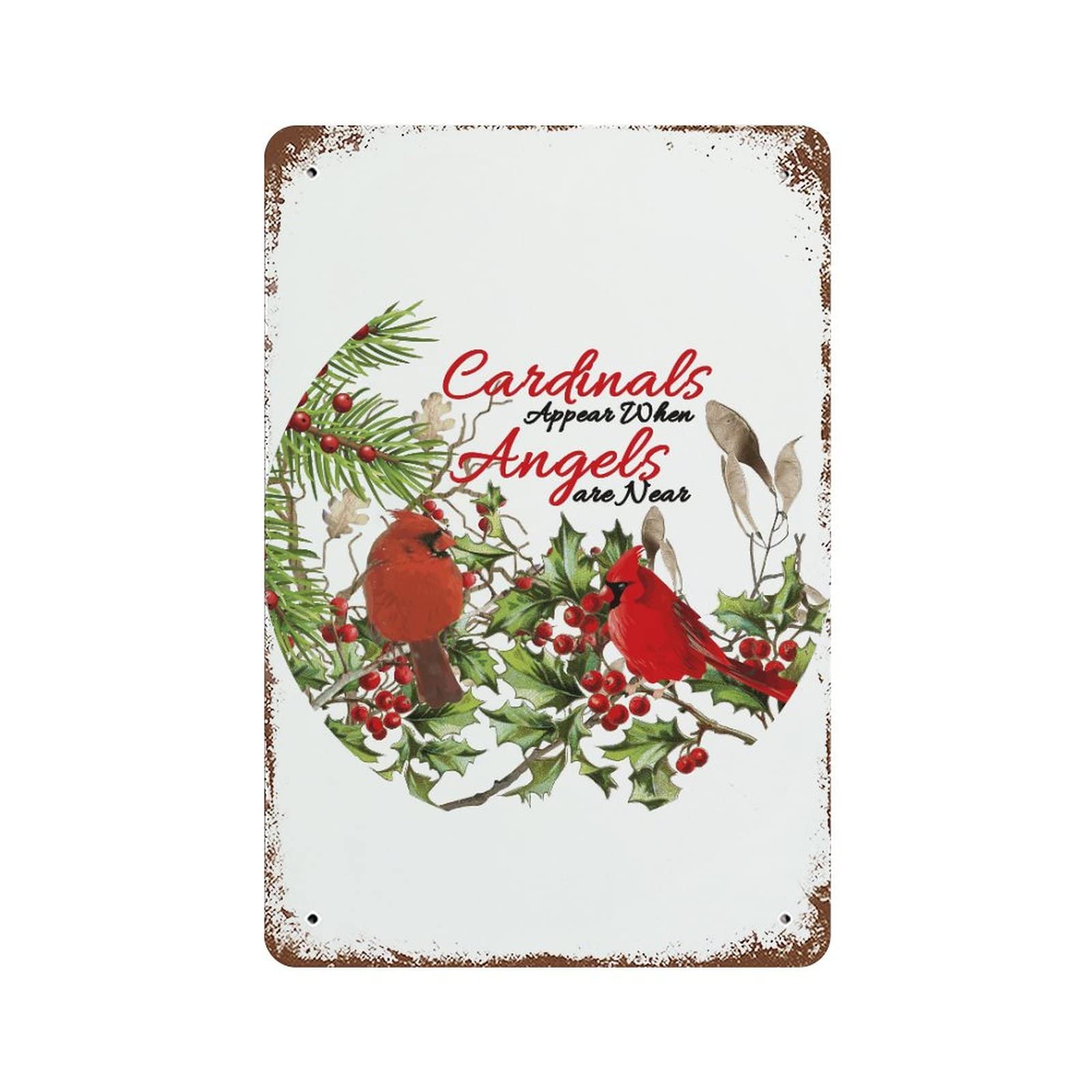 Panneau Cardinals Appear décoratif pour bar et pub, l'ambiance chaleureuse d'un Noël rétro