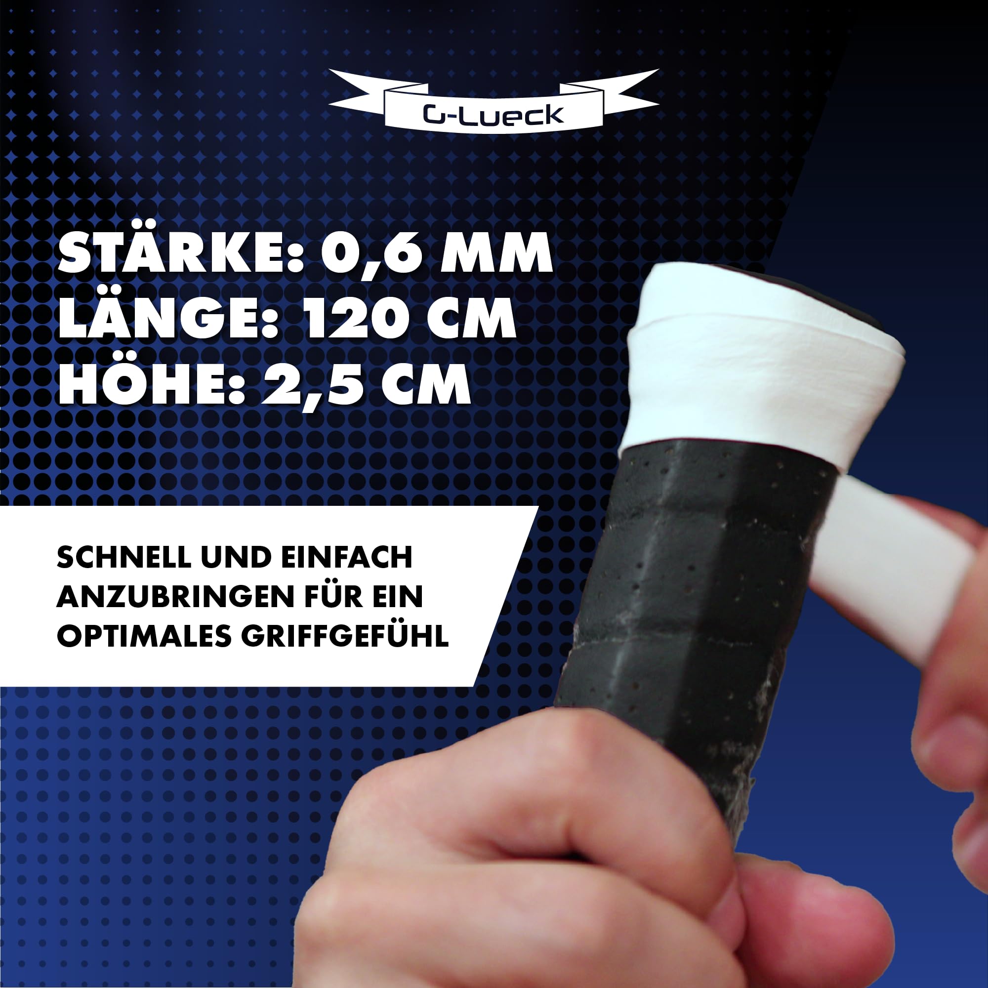 Overgrip 110cm Adhérent G-Lueck Bandes Grip Tennis G-Lueck Lot 50 - Très Adhérentes 0.50-0.60mm - Squash Badminton Lot économique Grip