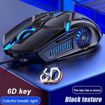 6D Colorful Gaming Mouse Wired 3200 Dpi Pc Gaming Mice Wired Mouse | Portable Computer Mouses for Laptop Pc Mice Cool Stuff Computer Accessories