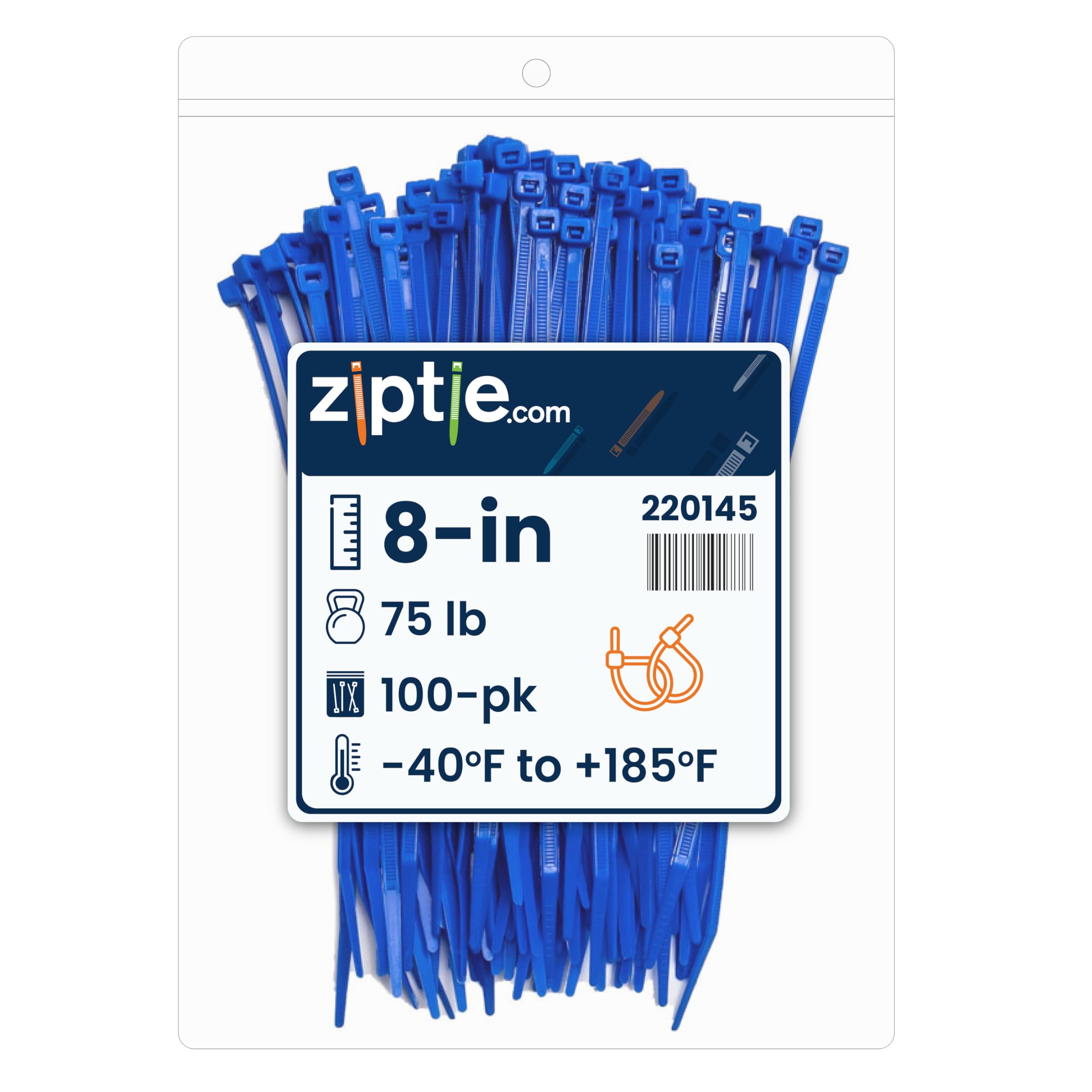 Amazon.com: ZipTie.com 8-Inch Blue Nylon Multi-Purpose Zip Ties