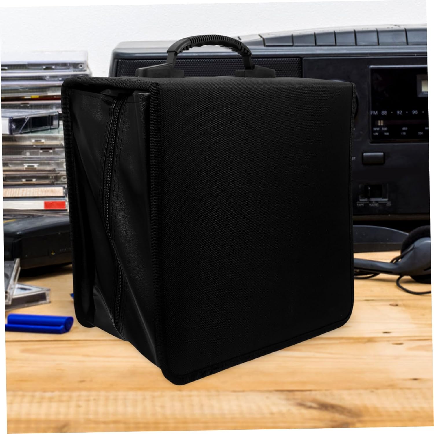 Zerodeko Large Cd Bag Storage Case Cd Holders Storage Case Pu Leather DVD Organizer