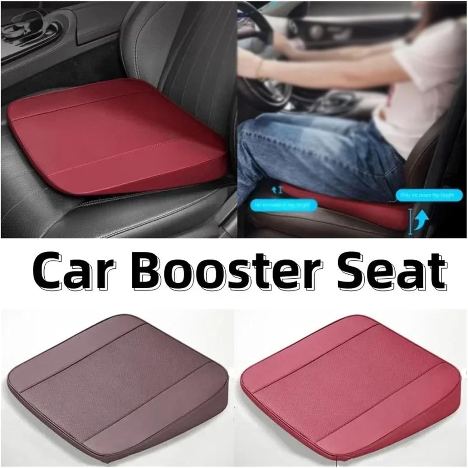 Car Booster Seat Cushion Heightening Height Boost Mat Breathable Portable Car Seat Pad Fatigue Relief Suitable for Cars(Brown-6cm)