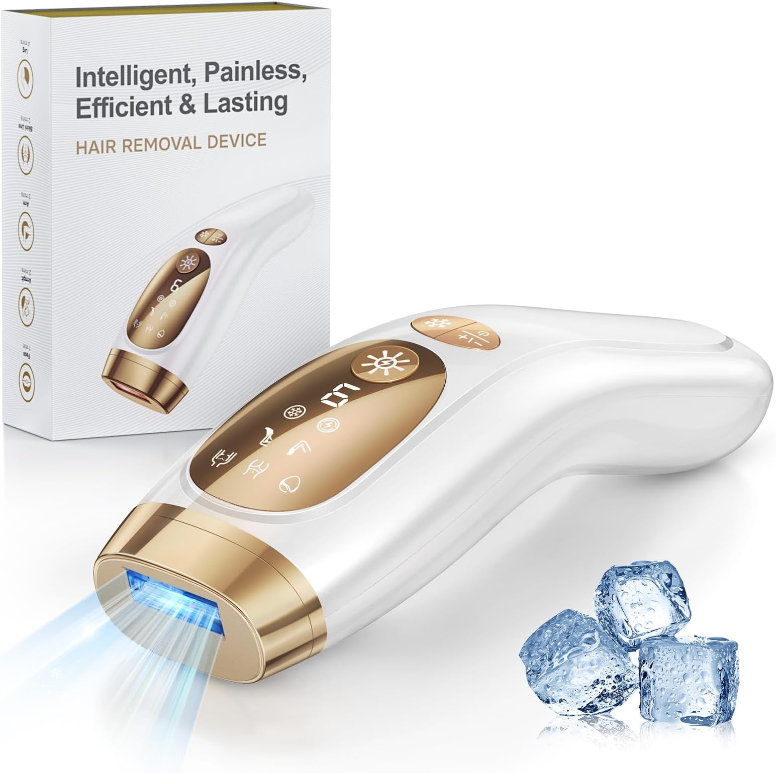 Laser Hair Removal for Women and Men - IPL Hair Removal with Ice-Cooling System for Painless & Long-Lasting Result, Whole Body Hair Removal