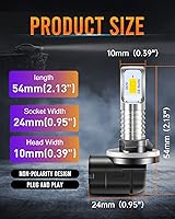 Vista 5 de LUYED Bombilla LED antiniebla 881, 6500 K, xenón blanco, extremadamente brillante, 886 889 894 898, repuesto para luces antiniebla, paquete de 2