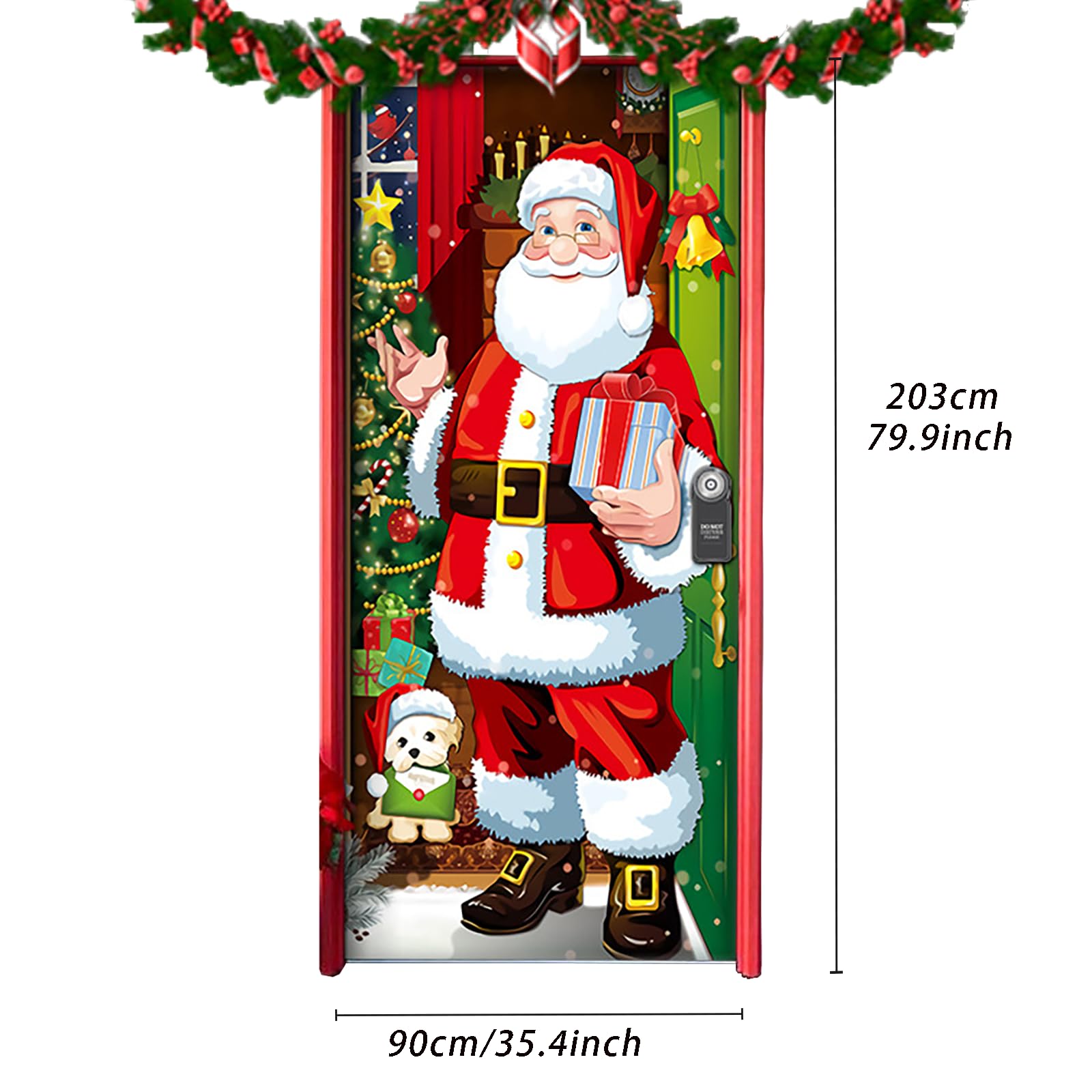 Weihnachtskamin Hintergrund 2x0,9m Mit Socken-Ausschnitten – Türdekoration Für Festtage