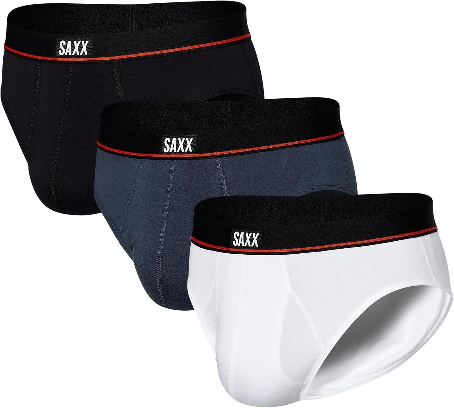 SAXX Underwear Co. Men's Underwear with Pouch Non-Stop Stretch Cotton Brief Fly 3Pk