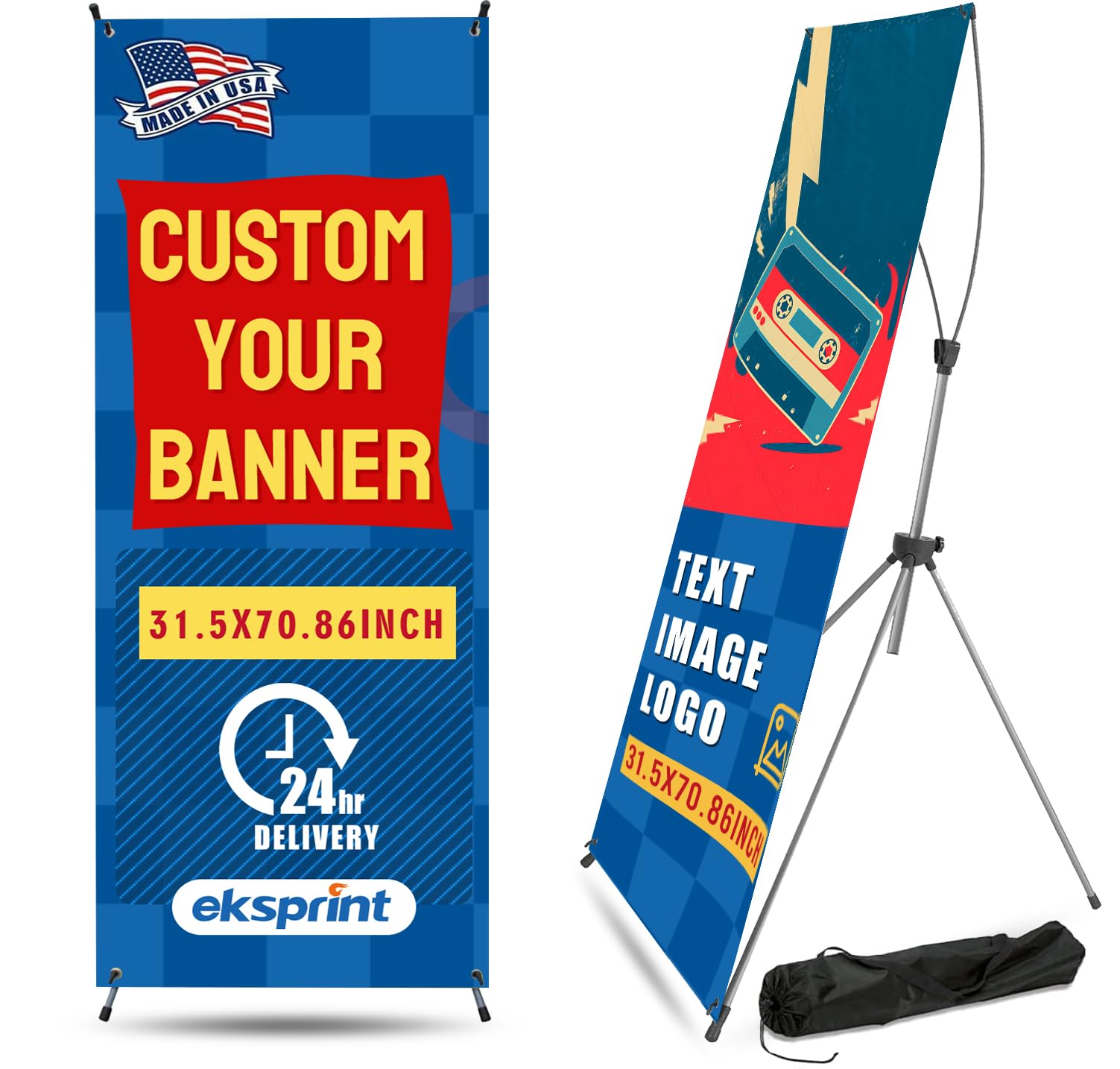 Soporte ajustable para pancartas, pancartas y carteles personalizados para negocios, publicidad, fiestas, se adapta a cualquier tamaño de pancarta de 23.6 x 63 a 31.5 x 71.8 pulgadas